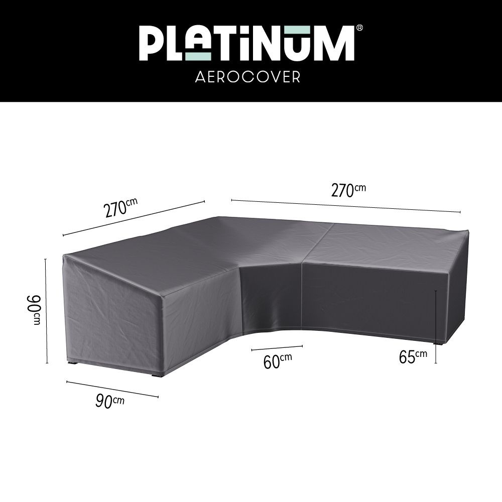 Loungesethoes L-vorm trapeze 270x270x90xH65/90cm