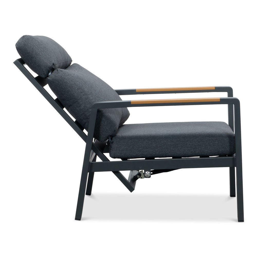 Manhattan lounge balkonset - verstelbaar 2 personen | aluminium + polywood | antraciet | 5-delig