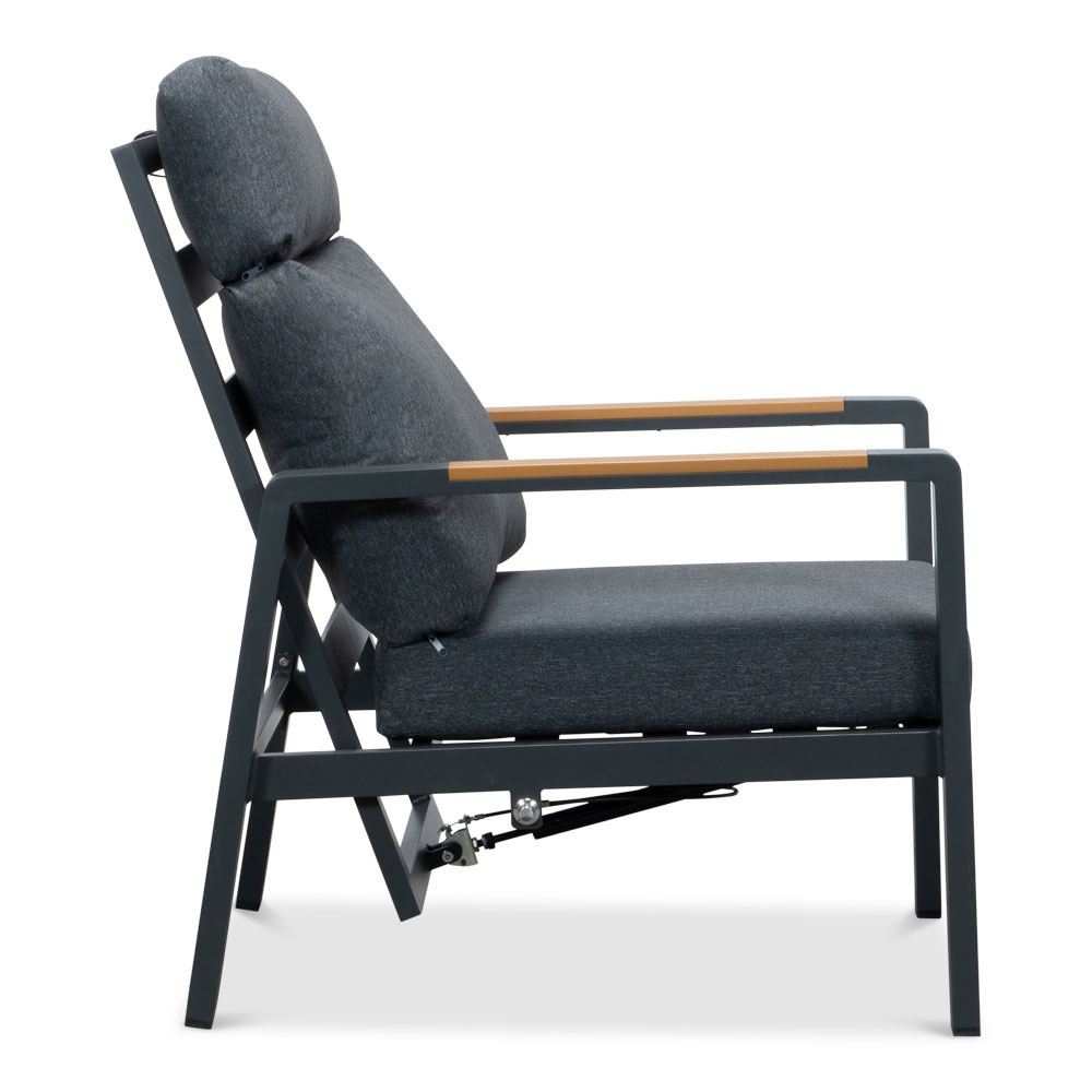 Manhattan lounge balkonset - verstelbaar 2 personen | aluminium + polywood | antraciet | 5-delig