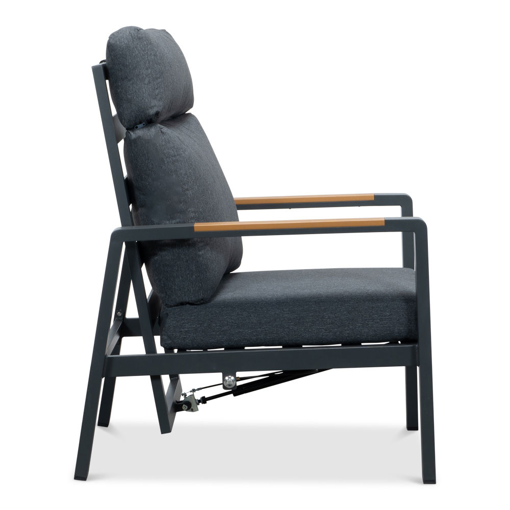 Manhattan lounge balkonset - verstelbaar 2 personen | aluminium + polywood | antraciet | 5-delig
