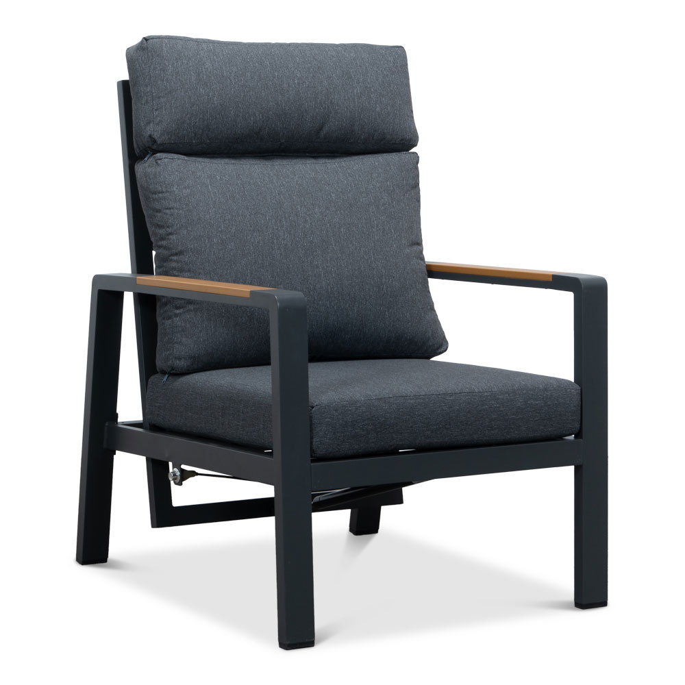 Manhattan lounge balkonset - verstelbaar 2 personen | aluminium + polywood | antraciet | 5-delig