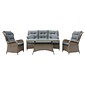 Denza Furniture Glasgow stoel-bank loungeset 5 personen | wicker + aluminium | Ash Grey | 4-delig