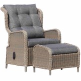 Glasgow lounge balkonset - verstelbaar 2 personen | wicker + aluminium | Ash Grey | 5-delig