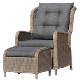 Glasgow lounge balkonset - verstelbaar 2 personen | wicker + aluminium | Ash Grey | 5-delig