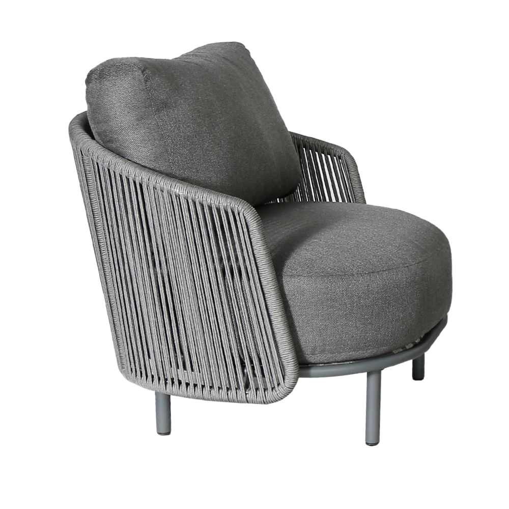 Orly stoel-bank loungeset 4 personen | aluminium | antraciet | 5-delig