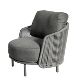 Orly stoel-bank loungeset 4 personen | aluminium | antraciet | 5-delig