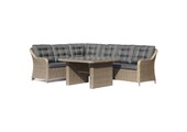 Vermont dining loungeset 6 personen | wicker | Ash Grey | 3-delig - 267x206cm