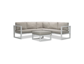Cordoba hoek loungeset 5 personen | aluminium | wit | 4-delig - 228x228cm