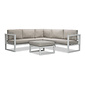 LUX outdoor living Cordoba hoek loungeset 5 personen | aluminium | wit | 4-delig - 228x228cm