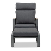 Manhattan lounge balkonset - verstelbaar 2 personen | aluminium + polywood | antraciet | 5-delig