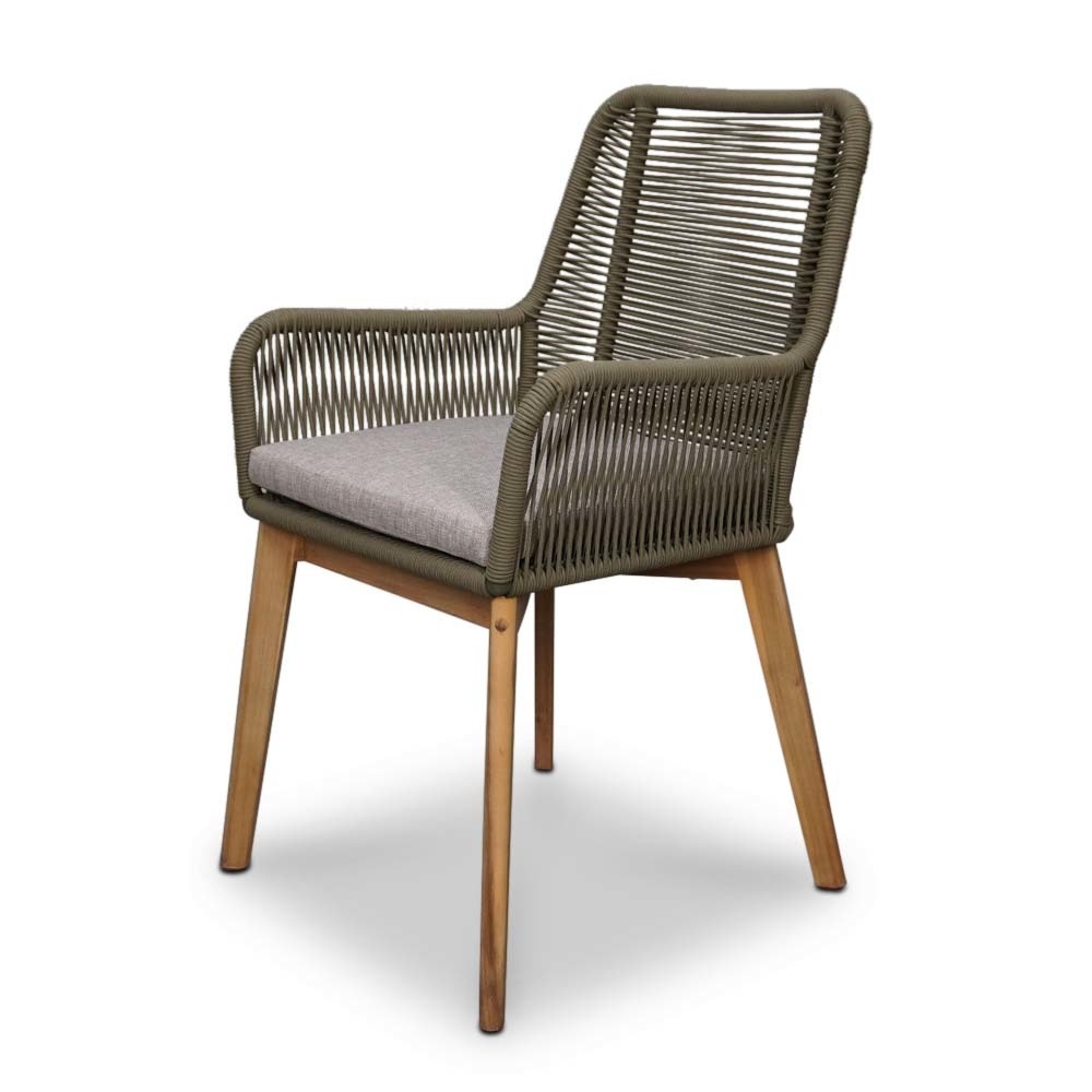 Cork/Padua dining tuinset | 4 personen | hardhout + touw | 130cm