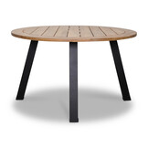 Cork/Portofino zwart dining tuinset | 4 personen | hardhout + touw | 130cm