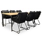 Lesli Living Arezzo/Portofino zwart dining tuinset | 6 personen | polwood + touw | 200cm