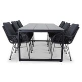 Helsinki Grey/Carlos Charcoal dining tuinset | 6 personen | polywood + wicker | 210cm