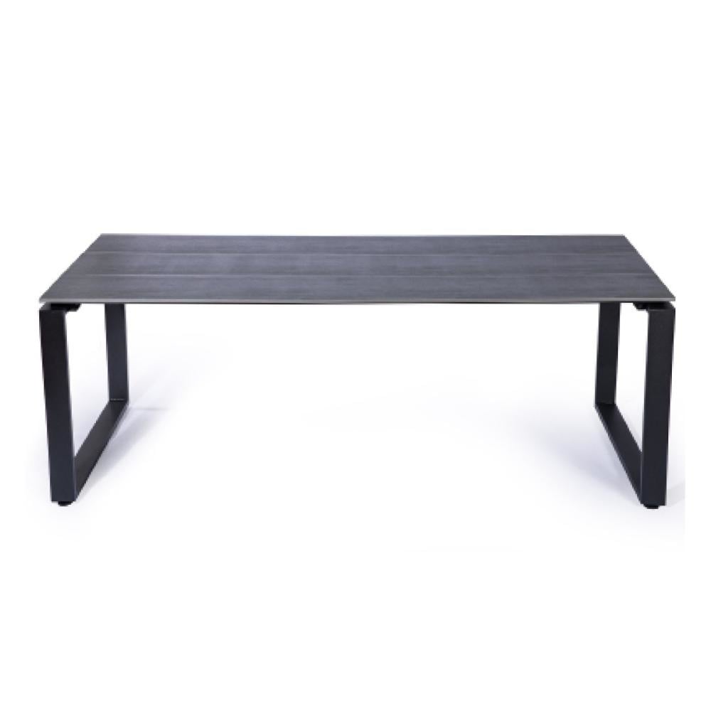 Helsinki Grey/Carlos Charcoal dining tuinset | 6 personen | polywood + wicker | 210cm