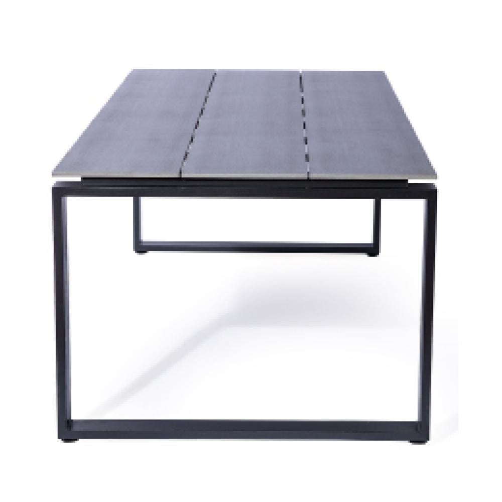 Helsinki Grey/Carlos Charcoal dining tuinset | 6 personen | polywood + wicker | 210cm