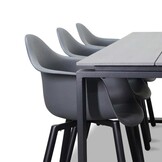 Helsinki Grey/Montreux dining tuinset | 6 personen | polywood + kunststof | 210cm