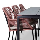 Helsinki Grey/Seville terra dining tuinset | 6 personen | polywood + touw | 210cm