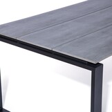 Helsinki Grey/Seville zwart dining tuinset | 6 personen | polywood + touw | 210cm