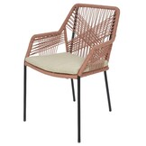 Helsinki Natural/Seville terra dining tuinset | 6 personen | polywood + touw | 210cm