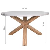 Nancy/Carlos taupe dining tuinset | 4 personen | betonlook + wicker | 135cm