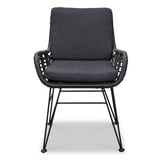 Nancy/Carlos Charcoal dining tuinset | 4 personen | betonlook + wicker | 135cm