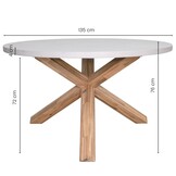 Nancy/Karlstad antraciet dining tuinset | 4 personen | betonlook + kunststof | 135cm
