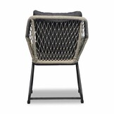 Nancy/Portofino zand dining tuinset | 4 personen | betonlook + touw | 135cm