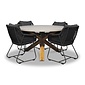 BUITEN living Nancy/Portofino zwart dining tuinset | 4 personen | betonlook + touw | 135cm