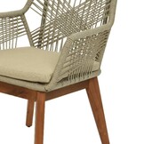 Nancy/Seville zand hout dining tuinset | 4 personen | betonlook + touw | 135cm