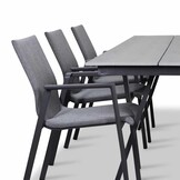 Oslo Grey/Fardau negro dining tuinset | 6 personen | polywood + textileen | 220cm