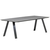 Oslo Grey/Fardau negro dining tuinset | 6 personen | polywood + textileen | 220cm