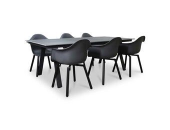 Oslo Grey/Montreux dining tuinset | 6 personen | polywood + kunststof | 220cm