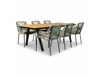 Oslo Natural/Seville mint dining tuinset | 6 personen | polywood + touw | 220cm