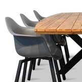 Salo/Montreux dining tuinset | 6 personen | hardhout + kunststof | 240cm