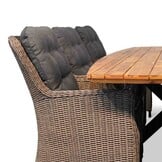 Salo/Madrid dining tuinset | 6 personen | hardhout + wicker | 240cm