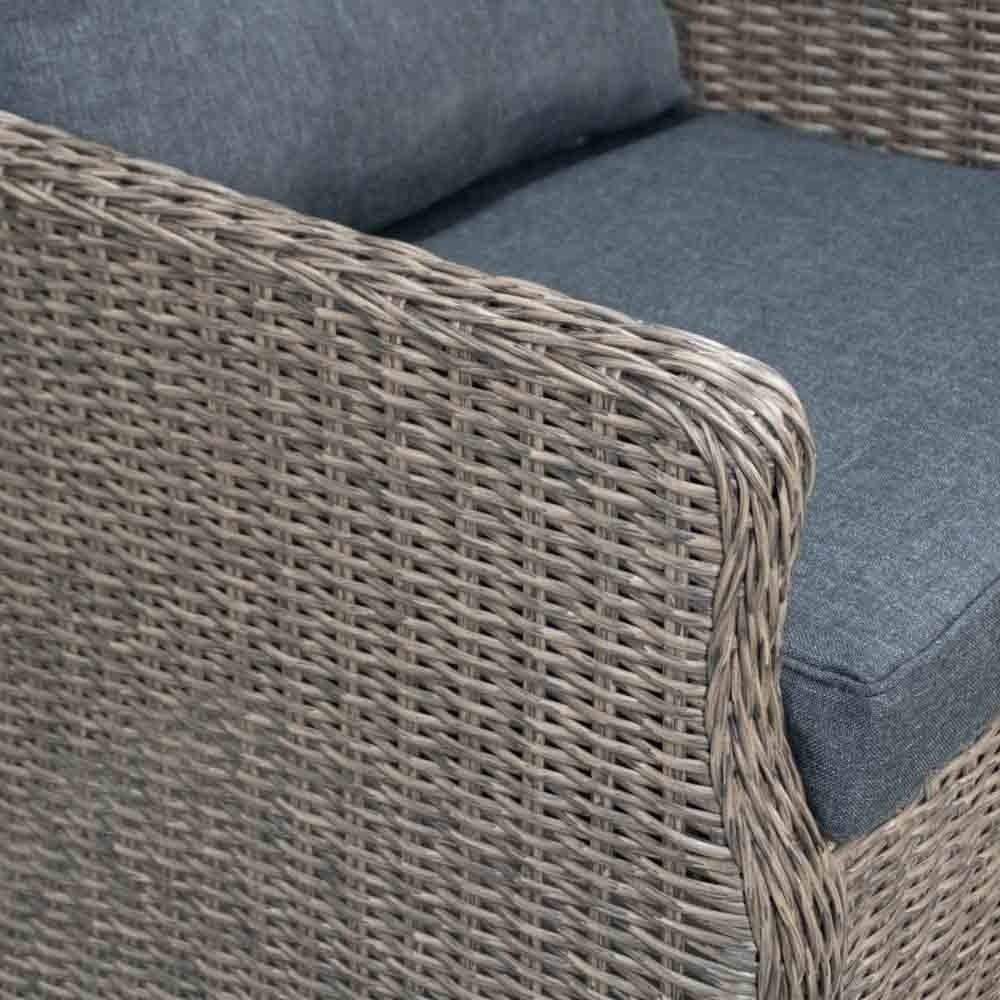 Salo/Madrid dining tuinset | 6 personen | hardhout + wicker | 240cm