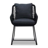 Salo/Portofino zwart dining tuinset | 6 personen | hardhout + touw | 240cm