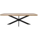 Salo/Portofino zwart dining tuinset | 6 personen | hardhout + touw | 240cm