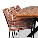 Salo/Seville terra dining tuinset | 6 personen | hardhout + touw | 240cm