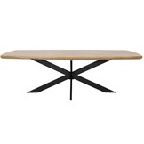 Salo/Seville zwart dining tuinset | 6 personen | hardhout + touw | 240cm