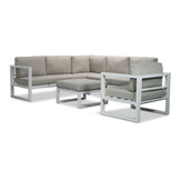 Cordoba hoek loungeset met stoel 6 personen | aluminium | wit | 5-delig - 228x228cm