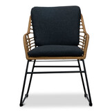 Coco dining tuinstoel | wicker + staal | Bamboo antraciet