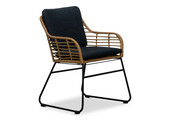 Coco dining tuinstoel | wicker + staal | Bamboo antraciet