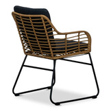 Coco dining tuinstoel | wicker + staal | Bamboo antraciet