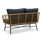 Flow hoek loungeset 5 personen | wicker + aluminium | Bamboo antraciet | 2-delig - 210x210cm