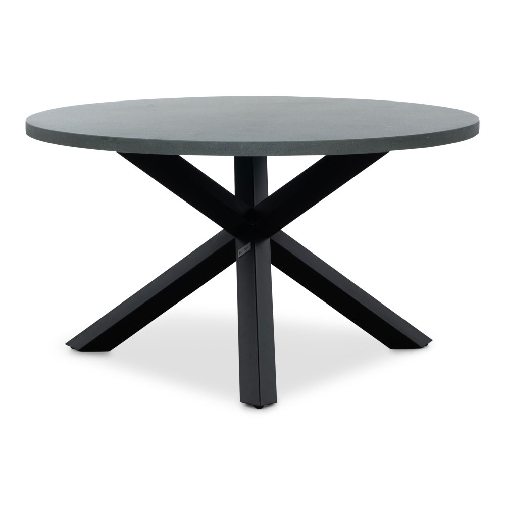 Meran dining tuintafel 4 personen | polystone + staal | betonlook | Ø135cm rond