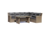 Merano dining loungeset 6 personen | wicker + aluminium | Ash Grey | 5-delig - 276x213cm