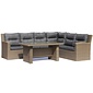 Denza Furniture Merano dining loungeset 6 personen | wicker + aluminium | Ash Grey | 5-delig - 276x213cm