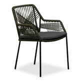 Arezzo/Seville olijfgroen dining tuinset | 5 personen | polywood + touw | 150cm rond